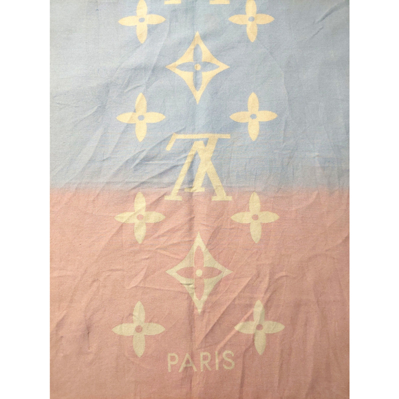 Louis Vuitton Monogram Reykjavik Yellow Pink Blue Gradient Shawl Pre-Owned $995 - Picture 12 of 16